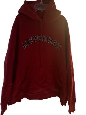 Abercrombie Red Hooded Logo Sweatshirt